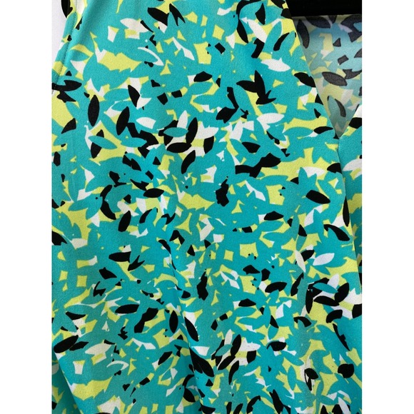 Liz Claiborne Abstract Print Sleeveless Wrap Blouse Office Chic Coastal XL - Picture 3 of 6